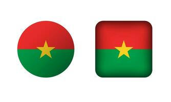 plano quadrado e círculo burkina faso bandeira ícones vetor