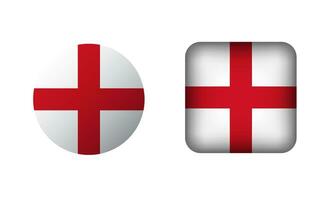 plano quadrado e círculo Inglaterra bandeira ícones vetor