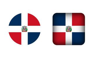 plano quadrado e círculo dominicano república bandeira ícones vetor