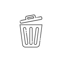 cesta de lixo ícone Projeto com só linha arte e adequado para seu Projeto necessidades vetor