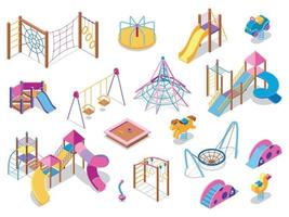 coleção isométrica de equipamentos de playground vetor