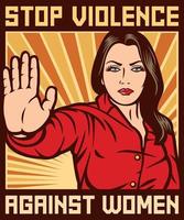 pôster pare a violência contra as mulheres vetor