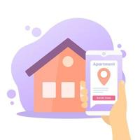 app reserva de apartamento, ilustração vetorial vetor