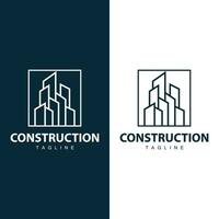 moderno cidade construção logotipo projeto, luxuoso e simples urbano arquitetura vetor