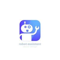 logotipo de vetor de assistente de robô para aplicativo