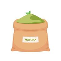 matcha saco vetor. matcha pó dentro saco. vetor