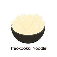 tteokbokki macarrão vetor, coreano Comida. picante arroz bolo. vetor