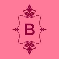 carta b clássico beleza vintage inicial vetor logotipo quadro, Armação Projeto