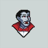 pixel arte ilustração vampiro. pixelizada vampiro. assustador vampiro pixelizada para a pixel arte jogos e ícone para local na rede Internet e vídeo jogo. velho escola retrô. vetor