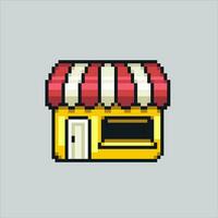 pixel arte ilustração fazer compras. pixelizada fazer compras. fazer compras construção pixelizada para a pixel arte jogos e ícone para local na rede Internet e vídeo jogo. velho escola retrô. vetor