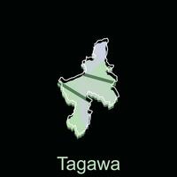 mapa cidade do Tagawa projeto, Alto detalhado vetor mapa - Japão vetor Projeto modelo, adequado para seu companhia