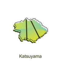 mapa cidade do katsuyama projeto, Alto detalhado vetor mapa - Japão vetor Projeto modelo, adequado para seu companhia