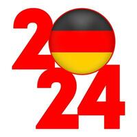 feliz Novo ano 2024 bandeira com Alemanha bandeira dentro. vetor ilustração.