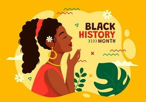 Preto história mês vetor Projeto ilustração para comemorar a ótimo luta e contribuições do a Preto comunidade dentro africano americano feriado