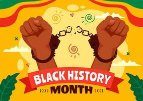 Preto história mês vetor Projeto ilustração para comemorar a ótimo luta e contribuições do a Preto comunidade dentro africano americano feriado