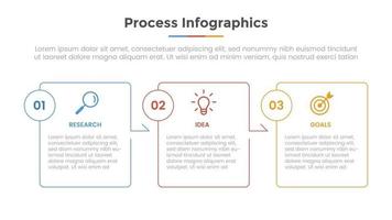 processar infográfico com 3 pontos de lista e modelo moderno de estilo simples vetor