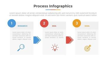 processar infográfico com 3 pontos de lista e modelo moderno de estilo simples vetor