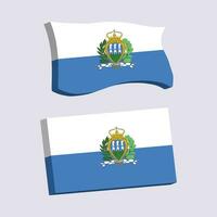 san marino bandeira 3d forma vetor ilustração