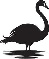 cisne vetor silhueta ilustração Preto cor