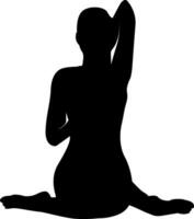 mulher ioga pose vetor silhueta ilustração