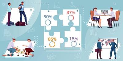 infográficos de trabalhadores migrantes vetor