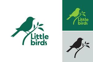 pequeno pássaros logotipo sugere este isto logotipo Projeto de ativos é uma logotipo apresentando pequeno pássaro elementos. isto é adequado para indústrias relacionado para natureza, pássaros, ou ecológico marcas. vetor