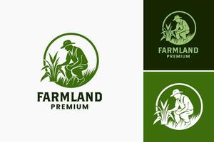 terras agrícolas Prêmio logotipo Projeto é uma alta qualidade logotipo Projeto especificamente trabalhada para negócios dentro a agrícola indústria. isto é perfeito para fazendas, orgânico Comida empresas vetor