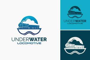 a logotipo para embaixo da agua retrata uma único e visualmente atraente logotipo Projeto especificamente criada para negócios ou organizações relacionado para água Atividades, marinho vida, ou aquático Serviços. vetor