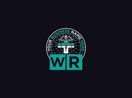médico wr logotipo arte, inicial wr rw clínico logotipo carta Projeto vetor