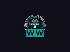 médico ww logotipo arte, inicial ww W W clínico logotipo carta Projeto vetor