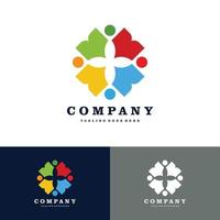 conectar, família, grupos comunitários logotipo de pessoas. design de logotipo de vetor