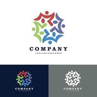 conectar, família, grupos comunitários logotipo de pessoas. design de logotipo de vetor