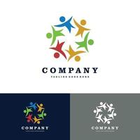 conectar, família, grupos comunitários logotipo de pessoas. design de logotipo de vetor