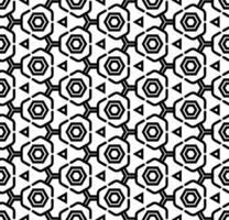 padrão abstrato sem costura preto e branco. fundo e pano de fundo. projeto ornamental em tons de cinza. ornamentos em mosaico. ilustração gráfica vetorial. vetor