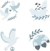 mundo Paz dia ícone coleção. isolado vetor. vetor