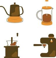 café fazer equipamento ilustração definir. isolado vetor. vetor