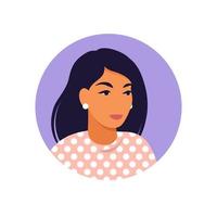 avatar de mulher, retrato de uma jovem em estilo retro. vetor