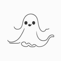 simples mini desenho animado fantasma vetor ilustração