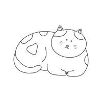 mão desenhado crianças desenhando vetor ilustração confuso olhando gato ícone dentro rabisco estilo