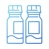2d pixel perfeito gradiente comprimido garrafa ícone, isolado vetor, fino linha ilustração representando médico Cuidado equipamento. vetor
