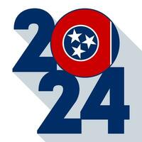 2024 grandes sombra bandeira com Tennessee Estado bandeira dentro. vetor ilustração.