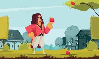 Newton com composição de maçã vetor