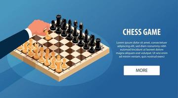 banner horizontal de jogo de xadrez vetor
