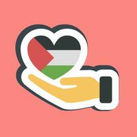 adesivo mão e coração. Palestina elementos. Boa para impressões, cartazes, logotipo, infográficos, etc. vetor