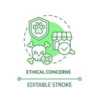 editável ético preocupações verde ícone conceito, isolado vetor, sustentável escritório fino linha ilustração. vetor