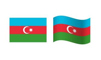 retângulo e onda Azerbaijão bandeira ilustração vetor