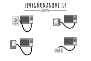 dispositivos de diagnóstico médico monitores de pressão arterial ou esfigmomanômetros vetor
