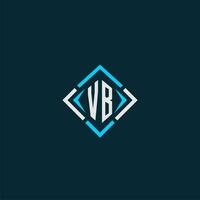 logotipo inicial do monograma vb com design de estilo quadrado vetor