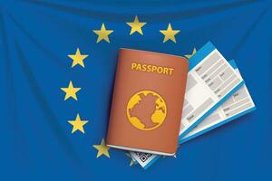 Passaporte bandeira bilhete vetor