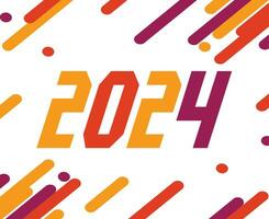 2024 feliz Novo ano feriado abstrato amarelo e roxa gráfico Projeto vetor logotipo símbolo ilustração